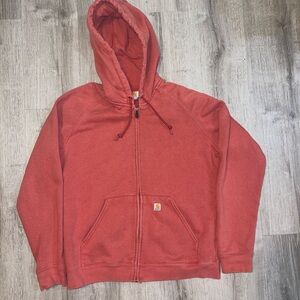 Carhartt Brick Red Full-Zip Hoodie